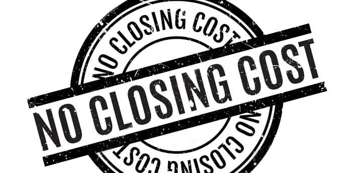 no closing cost phrase in a  black circle 